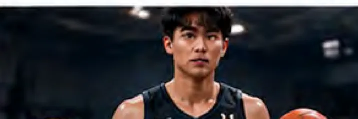 A student athlete holding a basketball