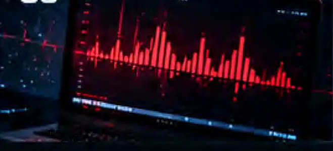 An analytics dashboard showing stream waveforms