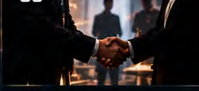 Two people shaking hands on a partnership